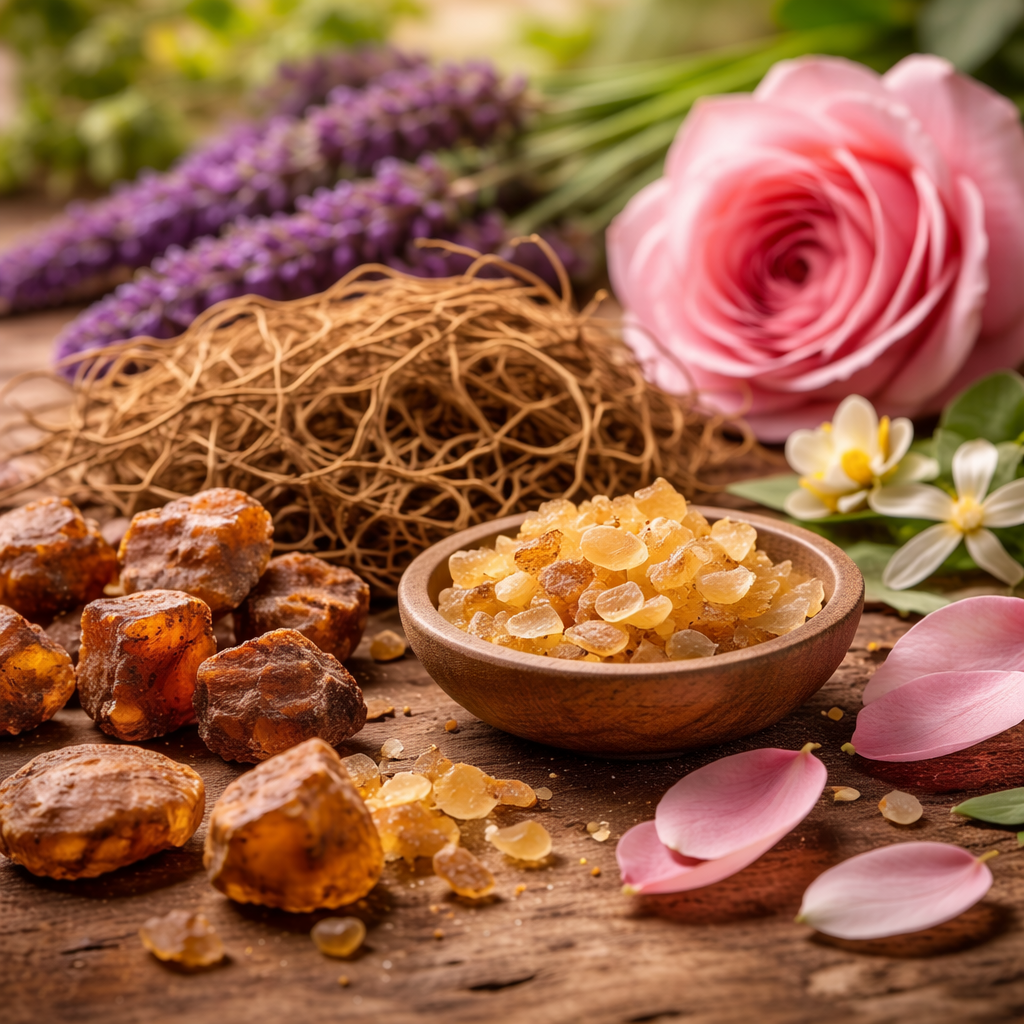 Gehörz, Wurzeln, Harze