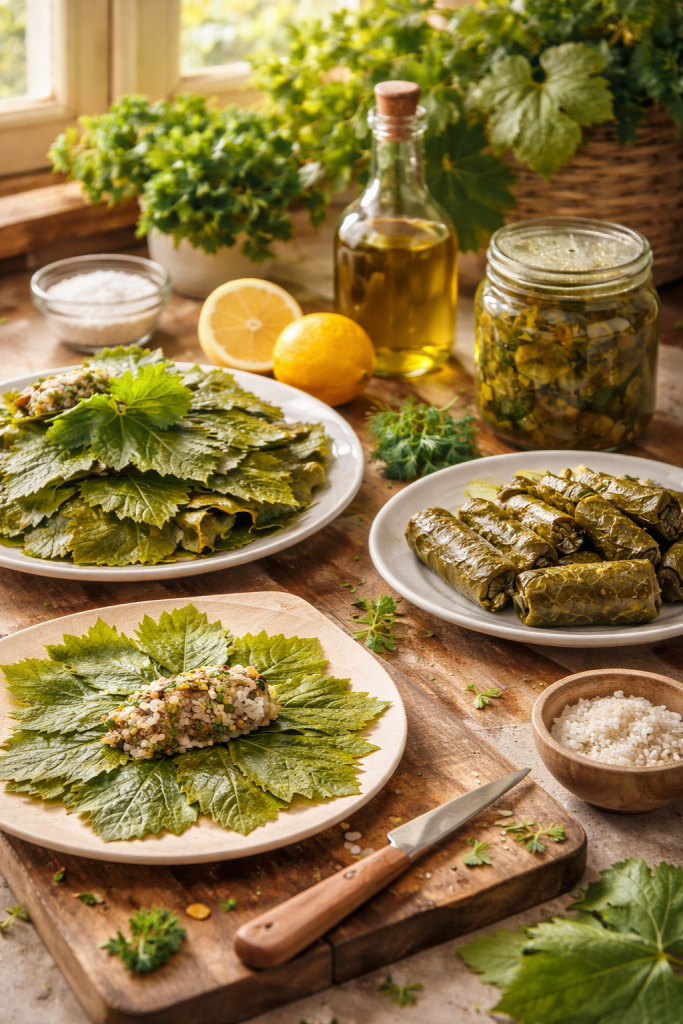 WEinblätter in der Küche